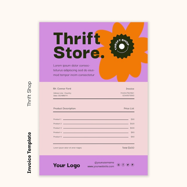 Flache Design-Secondhand-Store-Vorlage