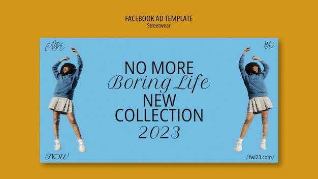 Flache Design-Streetwear-Facebook-Vorlage