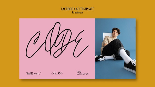 Flache Design-Streetwear-Facebook-Vorlage