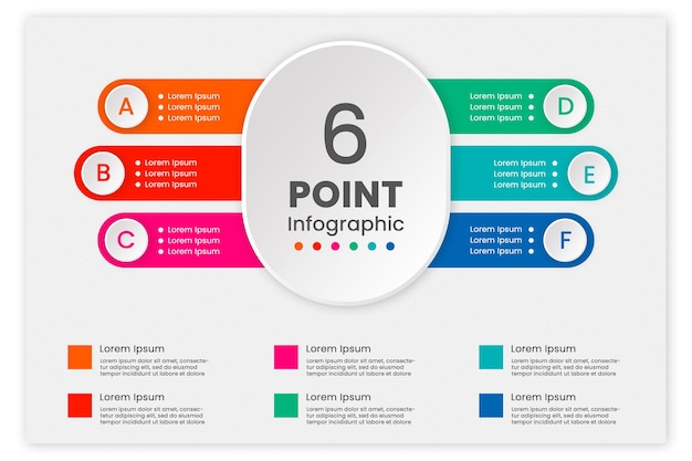 flache Infografik-Design-Vorlage mit 6 Schritten
