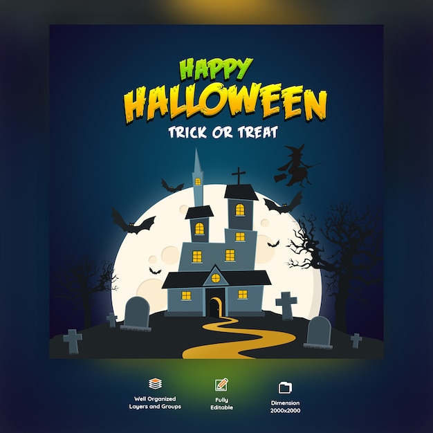 Flacher Halloween-Hintergrund