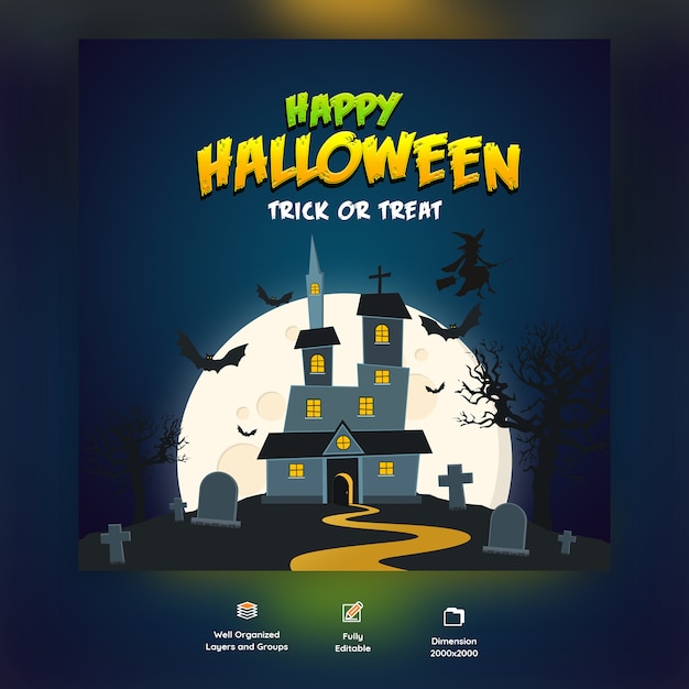 Flacher halloween-hintergrund