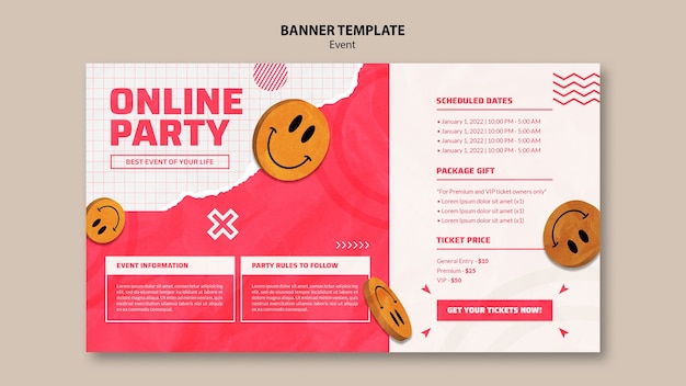 Flaches Design 2D- und 3D-Mashup-Banner-Design