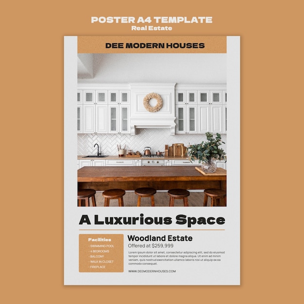 Flaches Design-Immobilien-Design-Vorlage