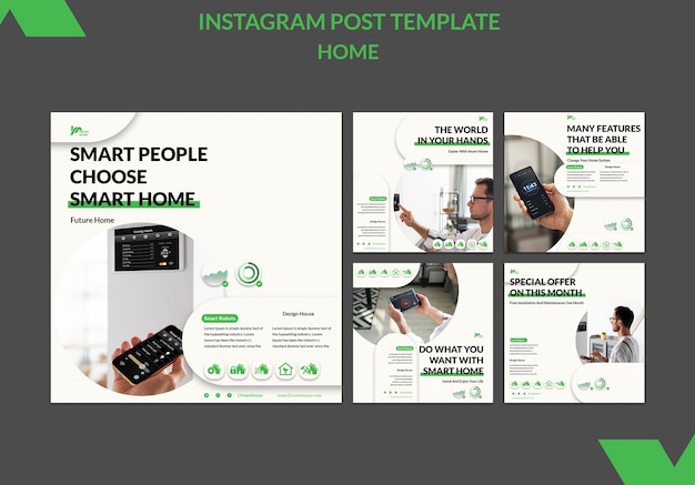 PSD flaches design innenarchitektur instagram-posts