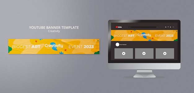 Flaches Design-Kreativitätskonzept-Youtube-Banner