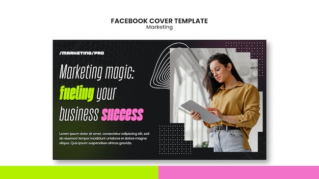 PSD flaches design-marketingstrategie-facebook-cover