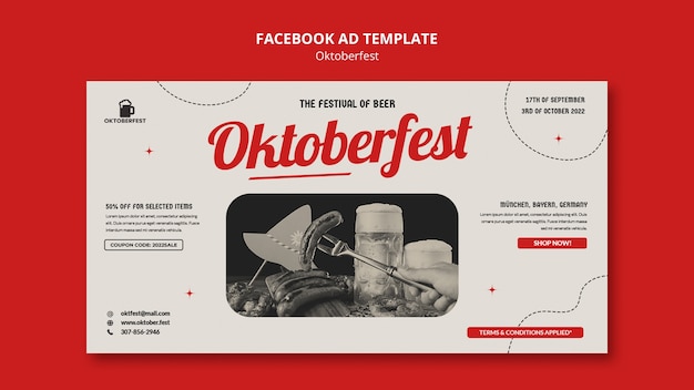 PSD flaches design oktoberfest vorlage