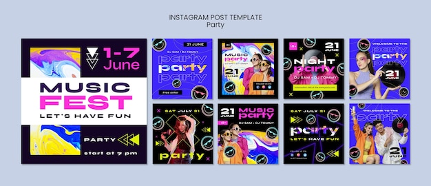 Flaches Design-Party-Vorlagendesign