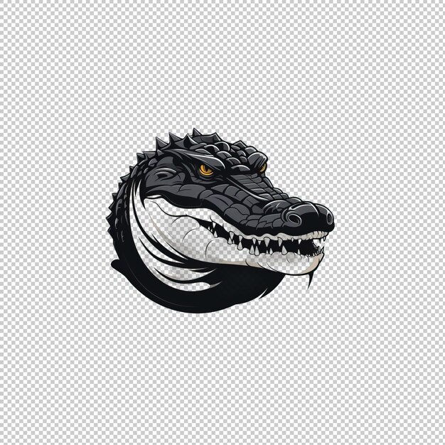 PSD flaches logo alligator isolierter hintergrund isolierter