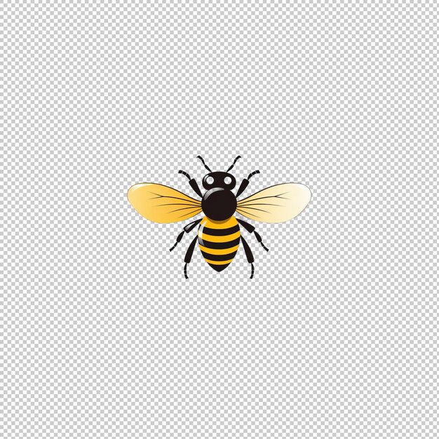 PSD flaches logo bee isolierter hintergrund hig