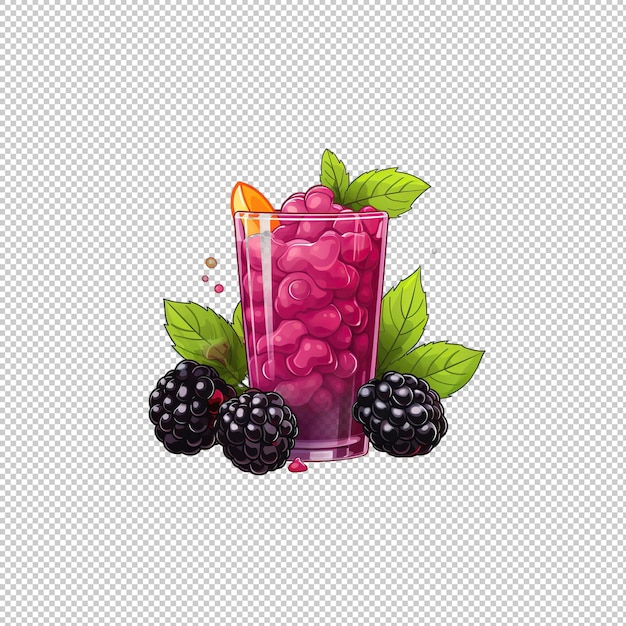 Flaches Logo Blackberry Juice isolierter Hintergrund