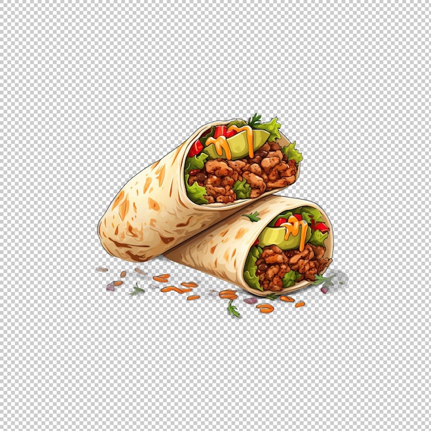 Flaches Logo Burritos isoliert Hintergrund isoliert