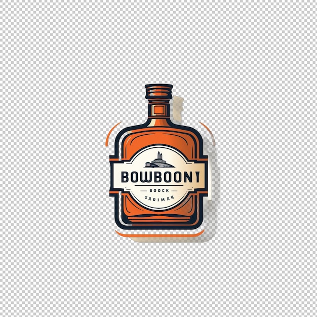 PSD flaches logo mit isoliertem bourbon-hintergrund