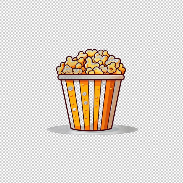 PSD flaches logo popcorn isolierter hintergrund