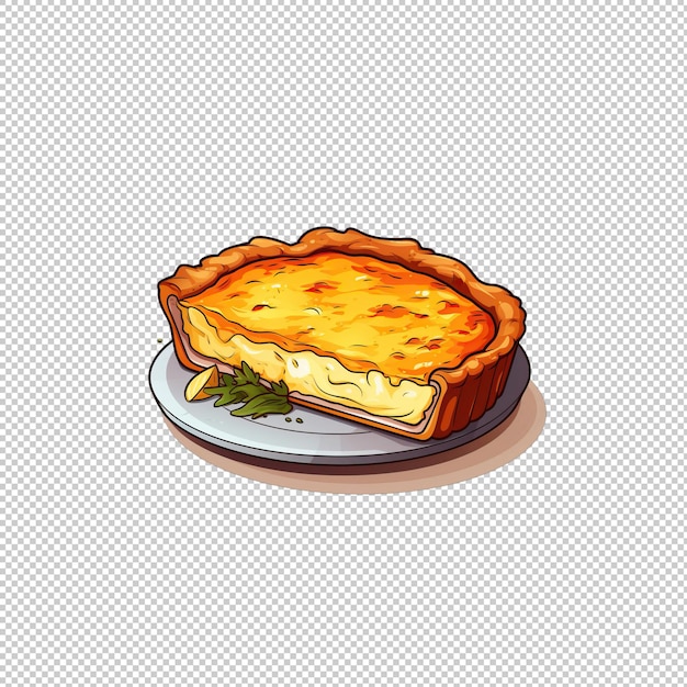 Flaches Logo Quiche isolierter Hintergrund