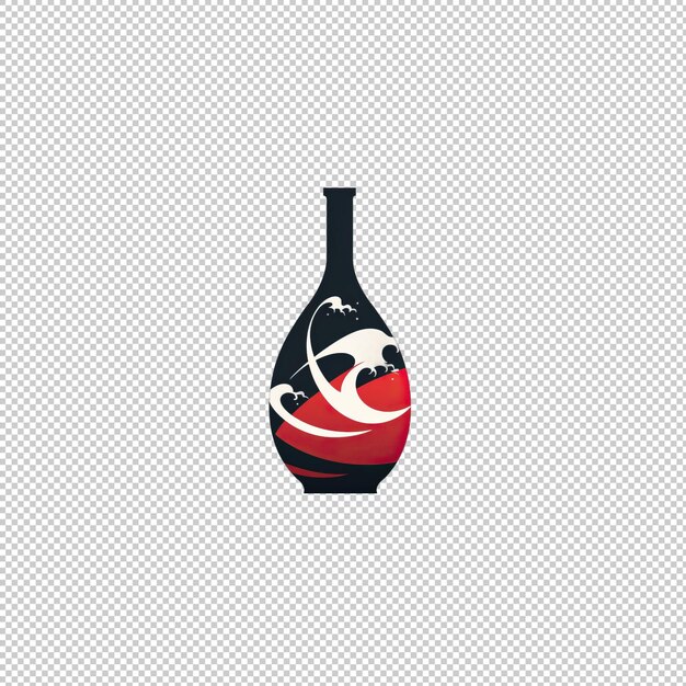 PSD flaches logo sake isolierter hintergrund hi