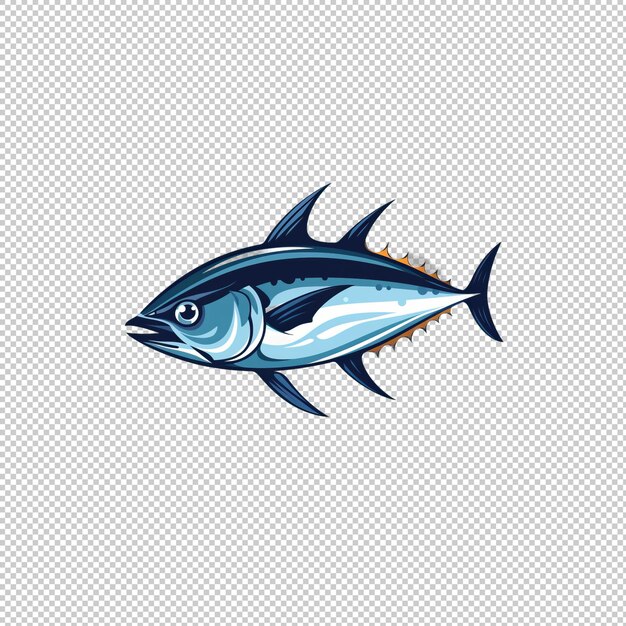 PSD flaches logo thunfisch isolierter hintergrund hi