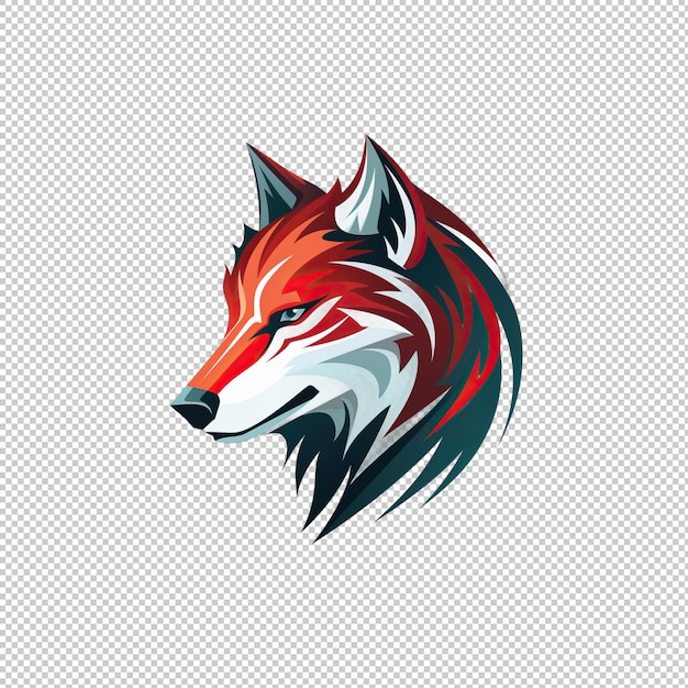 PSD flaches logo wolf isolierter hintergrund hi