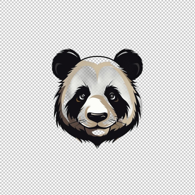 PSD flaches panda-logo isolierter hintergrund h