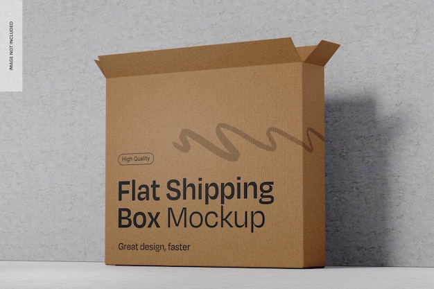 Flaches Versandkasten-Mockup