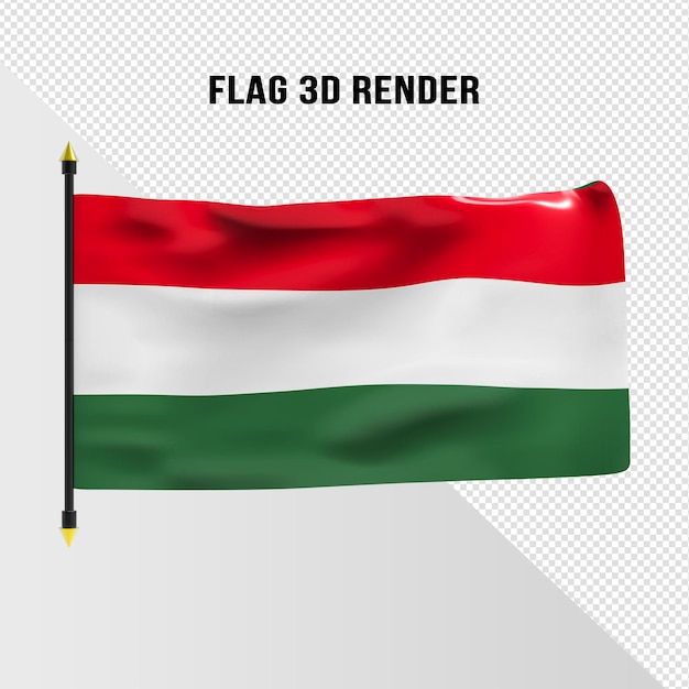 Flag of Hungary 3d render