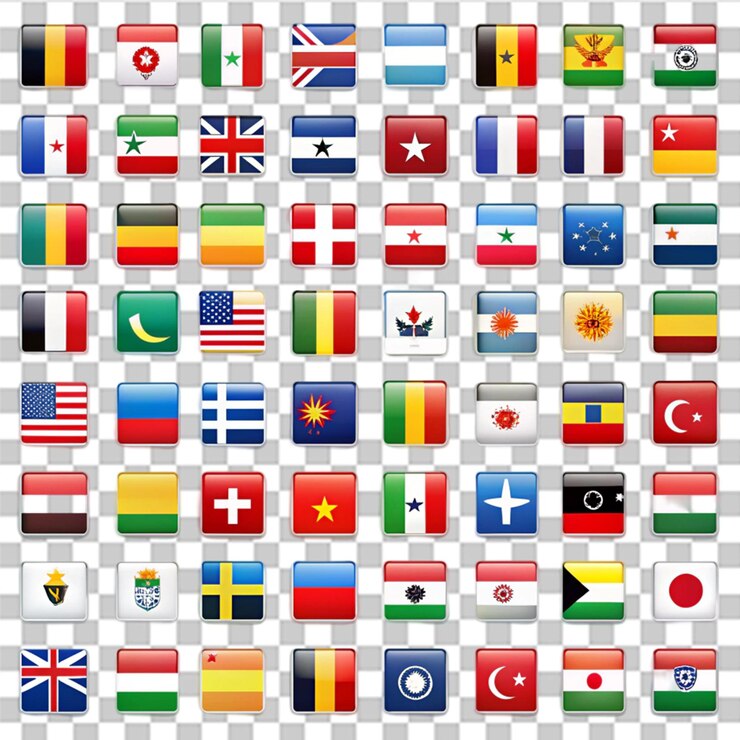 PSD flag organization candidates isolated on transparent background