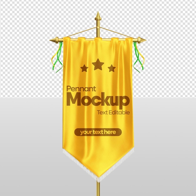 Flag pennant mockup 3d-rendertext editierbar