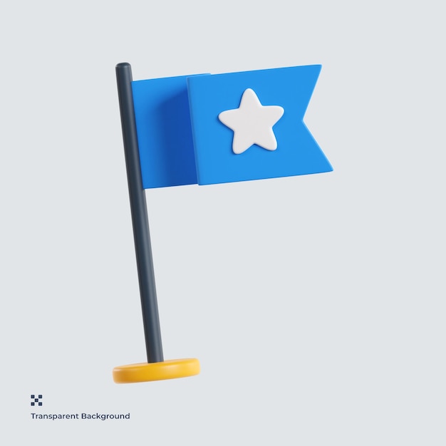 PSD flagge 3d-symbol-darstellung