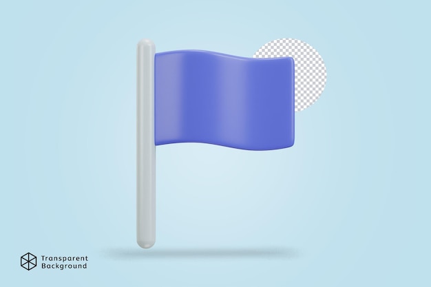 PSD flagge auf stick 3d-vektor-ikonen-illustration