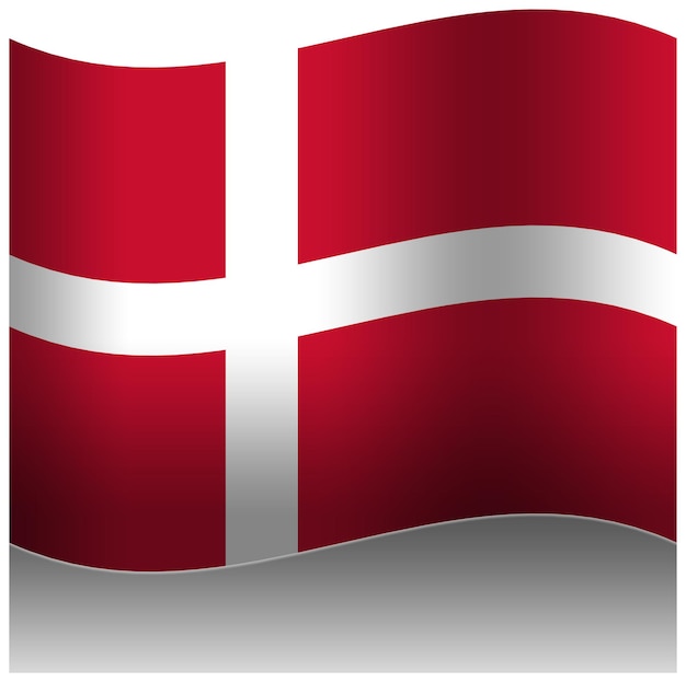 Flagge Dänemarks in 3D