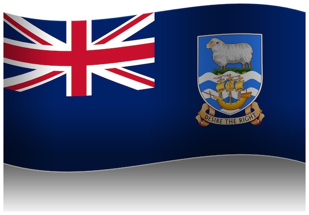 PSD flagge der falklandinseln in 3d