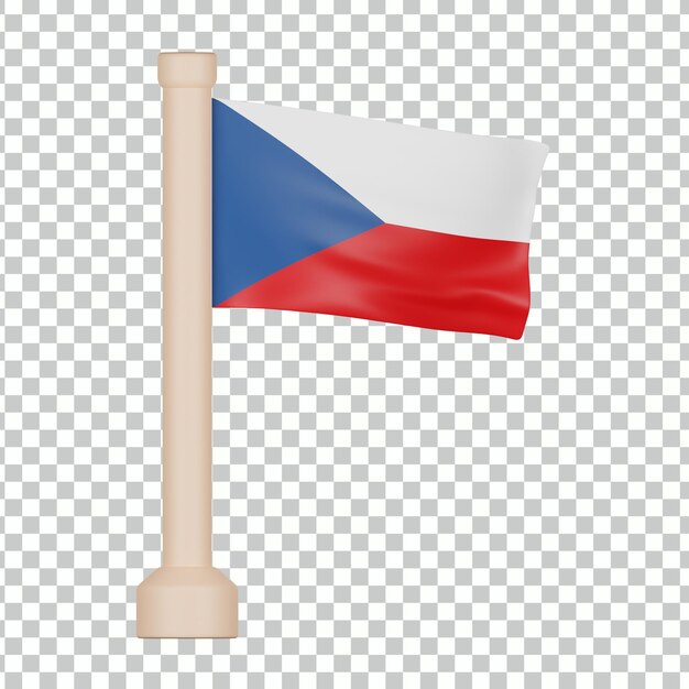 PSD flagge der tschechischen republik 3d-symbol