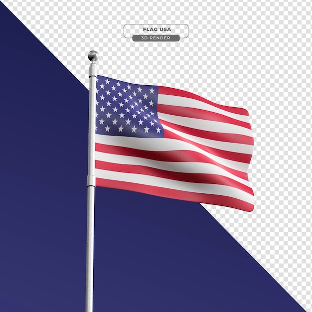 Flagge der Vereinigten Staaten in realistischem 3D-Rendering