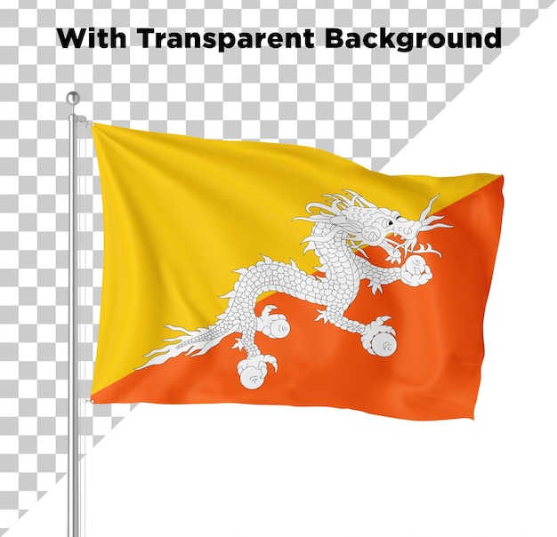 Flagge des Landes Bhutan PNG PSG isoliert auf durchsichtigem Hintergrund