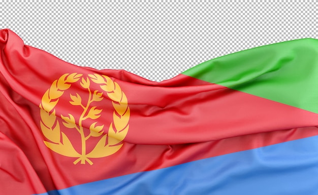 PSD flagge eritreas isoliert auf weißem hintergrund mit kopierraum über 3d-rendering