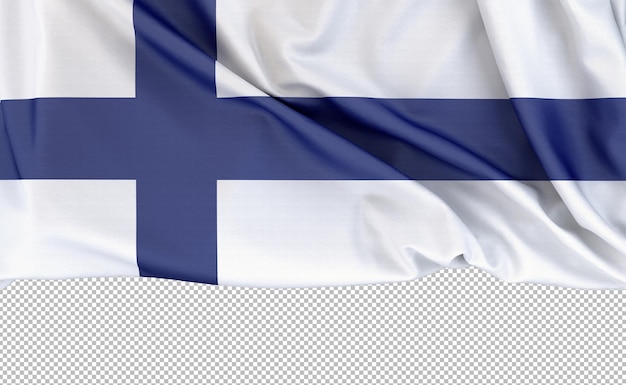 PSD flagge finnlands isoliert auf weißem hintergrund mit kopierraum unter der 3d-darstellung