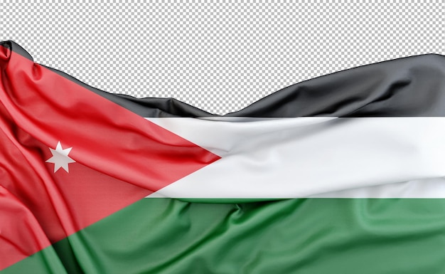 PSD flagge jordaniens isoliert auf weißem hintergrund mit kopierraum über 3d-rendering