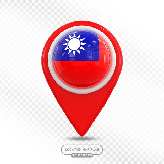 Flagge-Kartenmarkierung von Taiwan