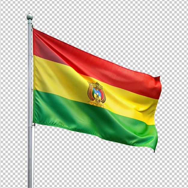 Flagge von bolivien auf durchsichtigem hintergrund
