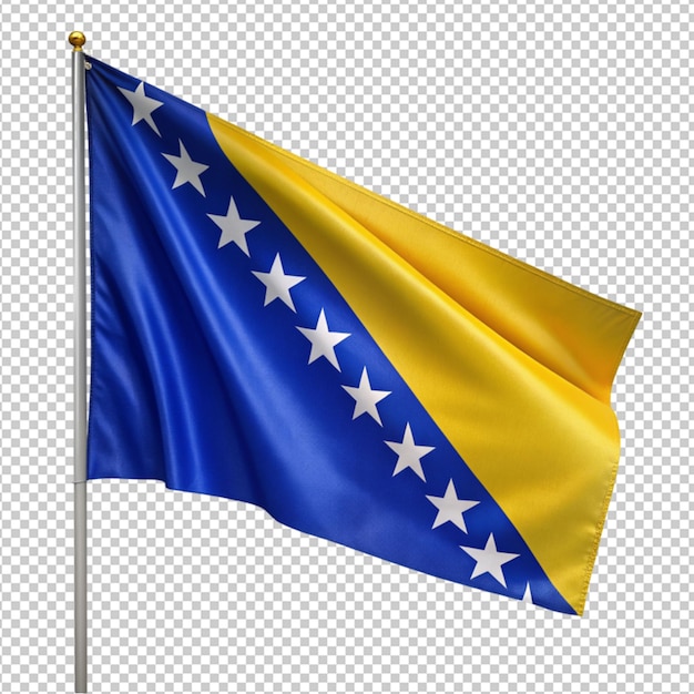 PSD flagge von bosnien und herzegowina auf durchsichtigem hintergrund