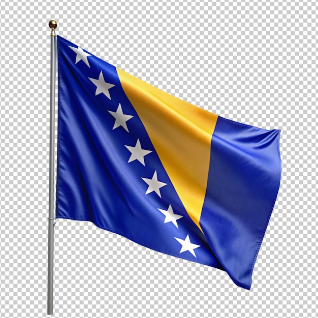 PSD flagge von bosnien und herzegowina auf durchsichtigem hintergrund