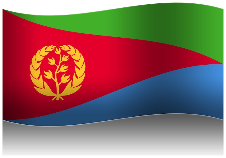 PSD flagge von eritrea in 3d wehen