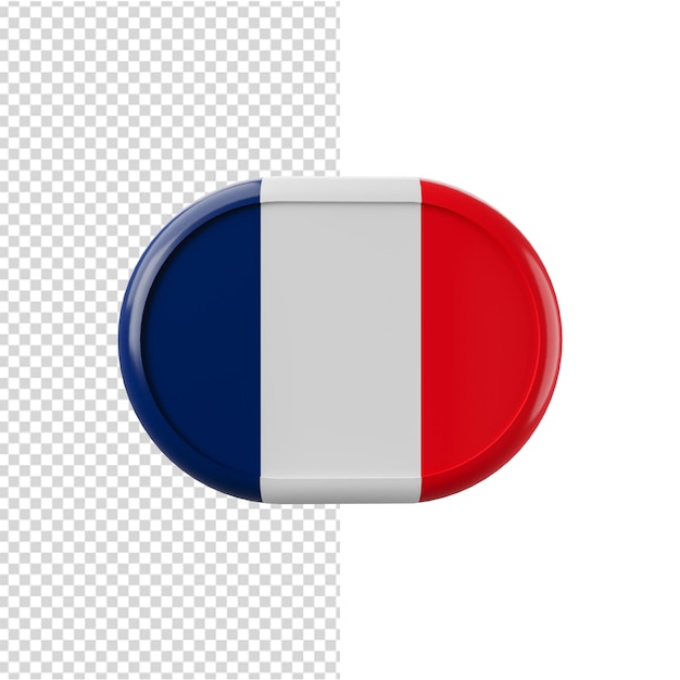 PSD flagge von frankreich 3d frankreich-flaggensymbol französische flagge 3d-darstellung frankreich-flagge 3d-darstellung