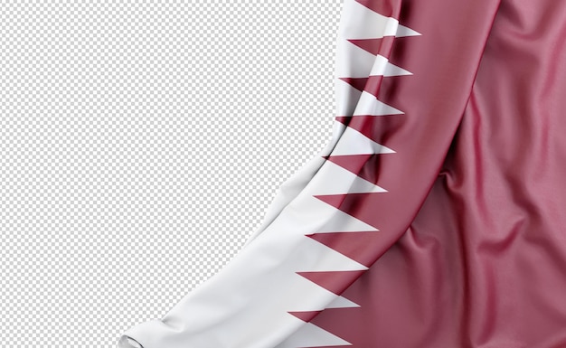 PSD flagge von katar mit leerem raum auf der linken seite isolierte 3d-rendering