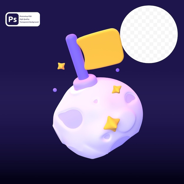 Flaggen in 3D-Rendering für Webpräsentationen mit grafischen Assets oder andere
