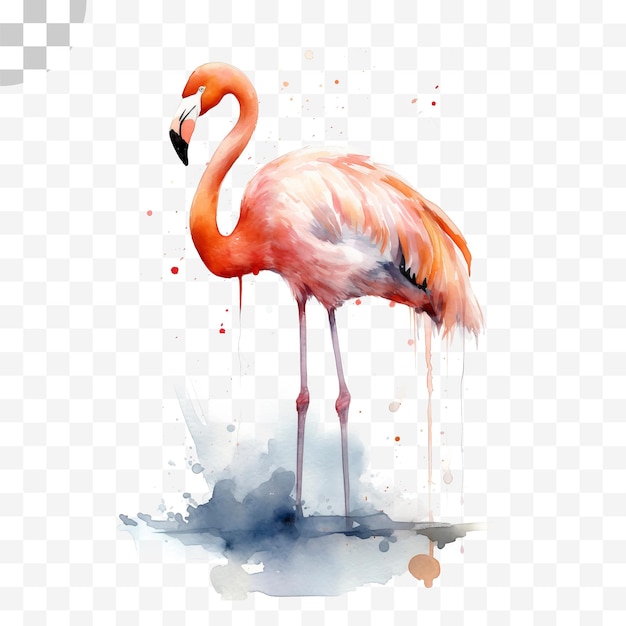 Flamant Rose Aquarelle Png