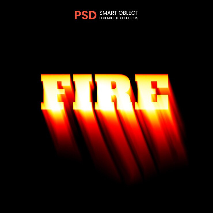 PSD flame and fiery text effect