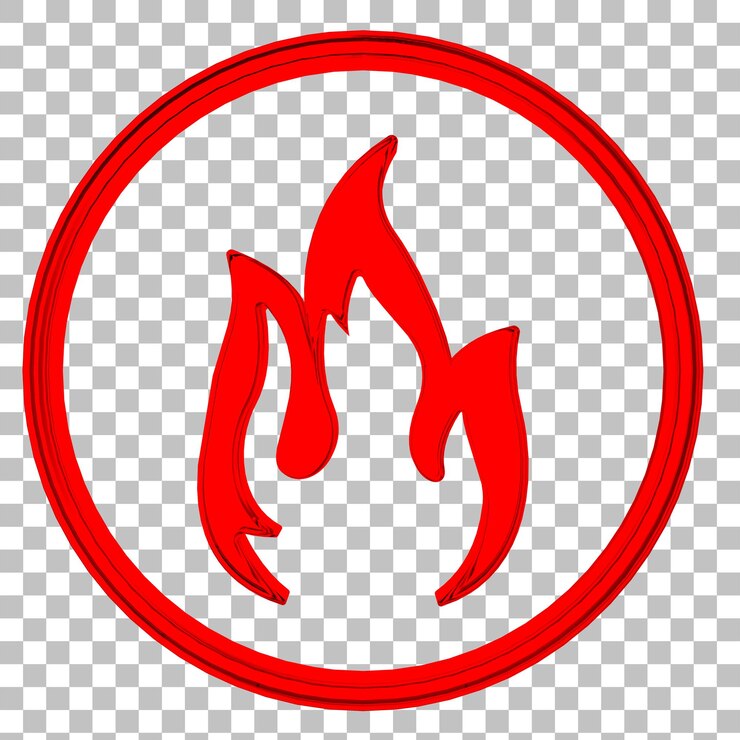 PSD flame red glass icon