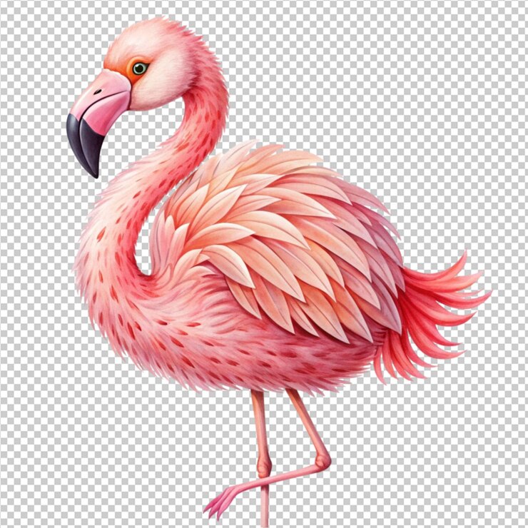 PSD flamenco acogedor sobre un fondo transparente